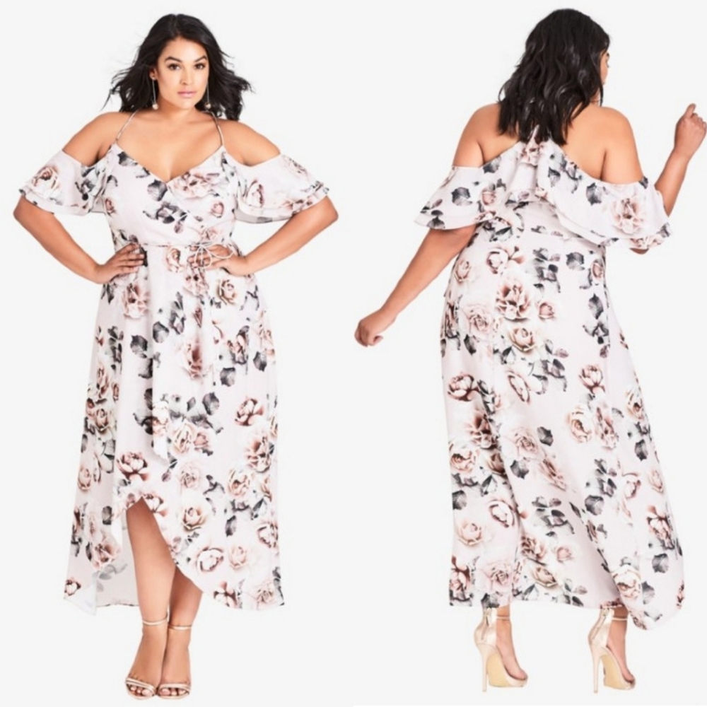 City Chic Champagne Rose Maxi Dress